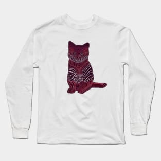 Meow Meow - Monochrome Peach Long Sleeve T-Shirt